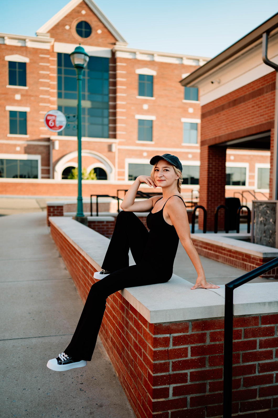 Athletic Flare Black Jumpsuit