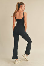 Load image into Gallery viewer, Athletic Flare Black Jumpsuit
