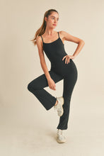 Load image into Gallery viewer, Athletic Flare Black Jumpsuit
