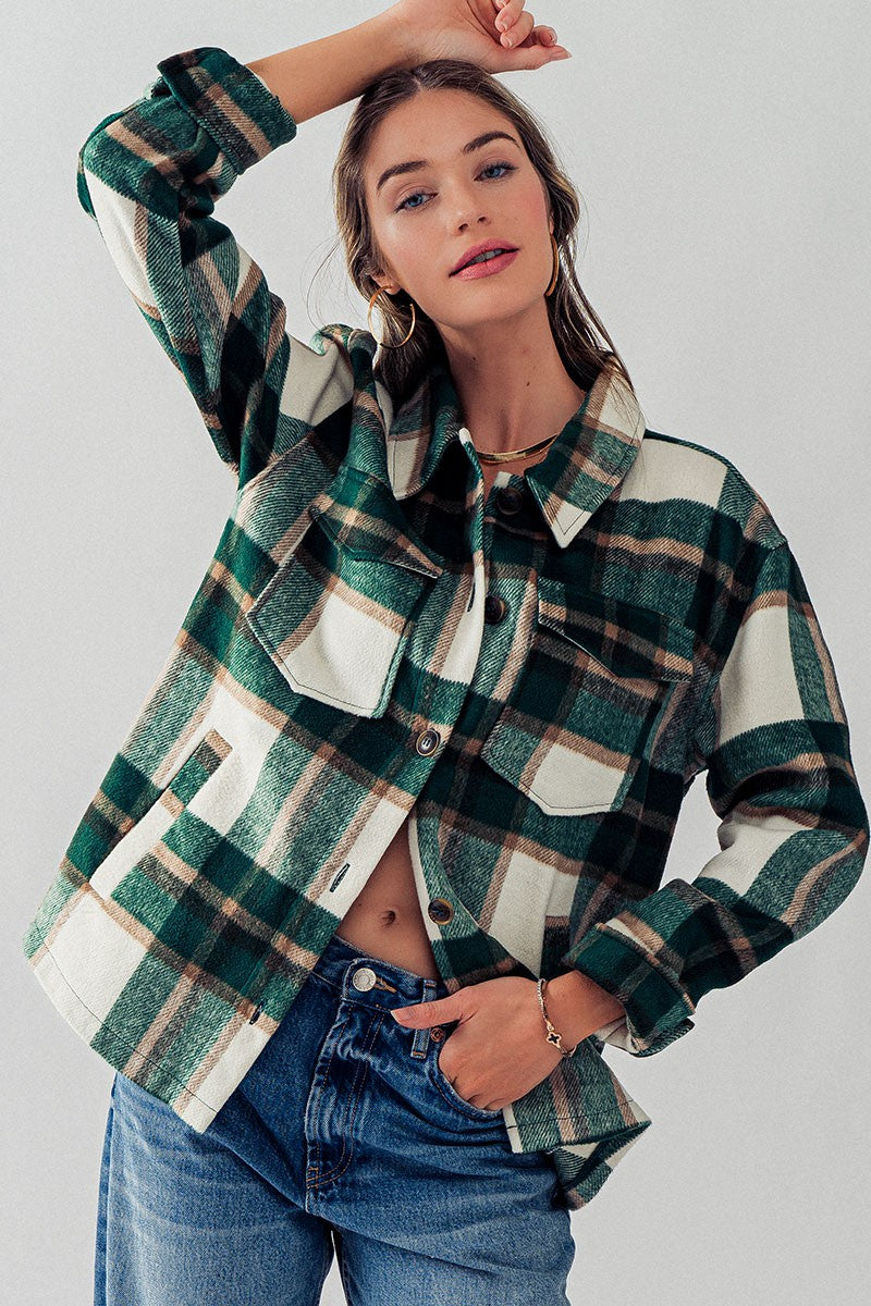 Green Madison Plaid Shacket