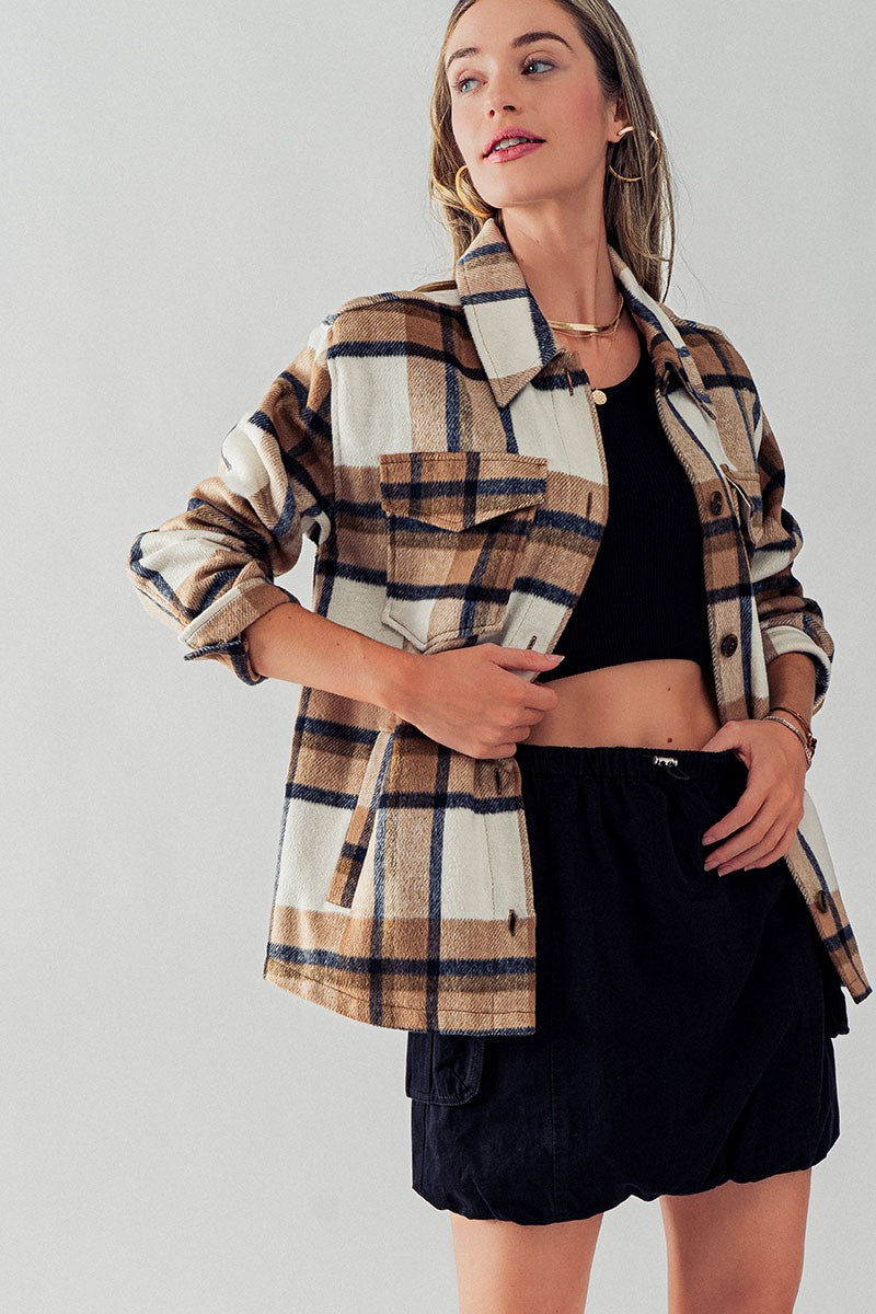 Camel Madison Plaid Shacket