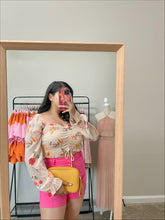 Load image into Gallery viewer, Blush Smocked Floral Crop Top
