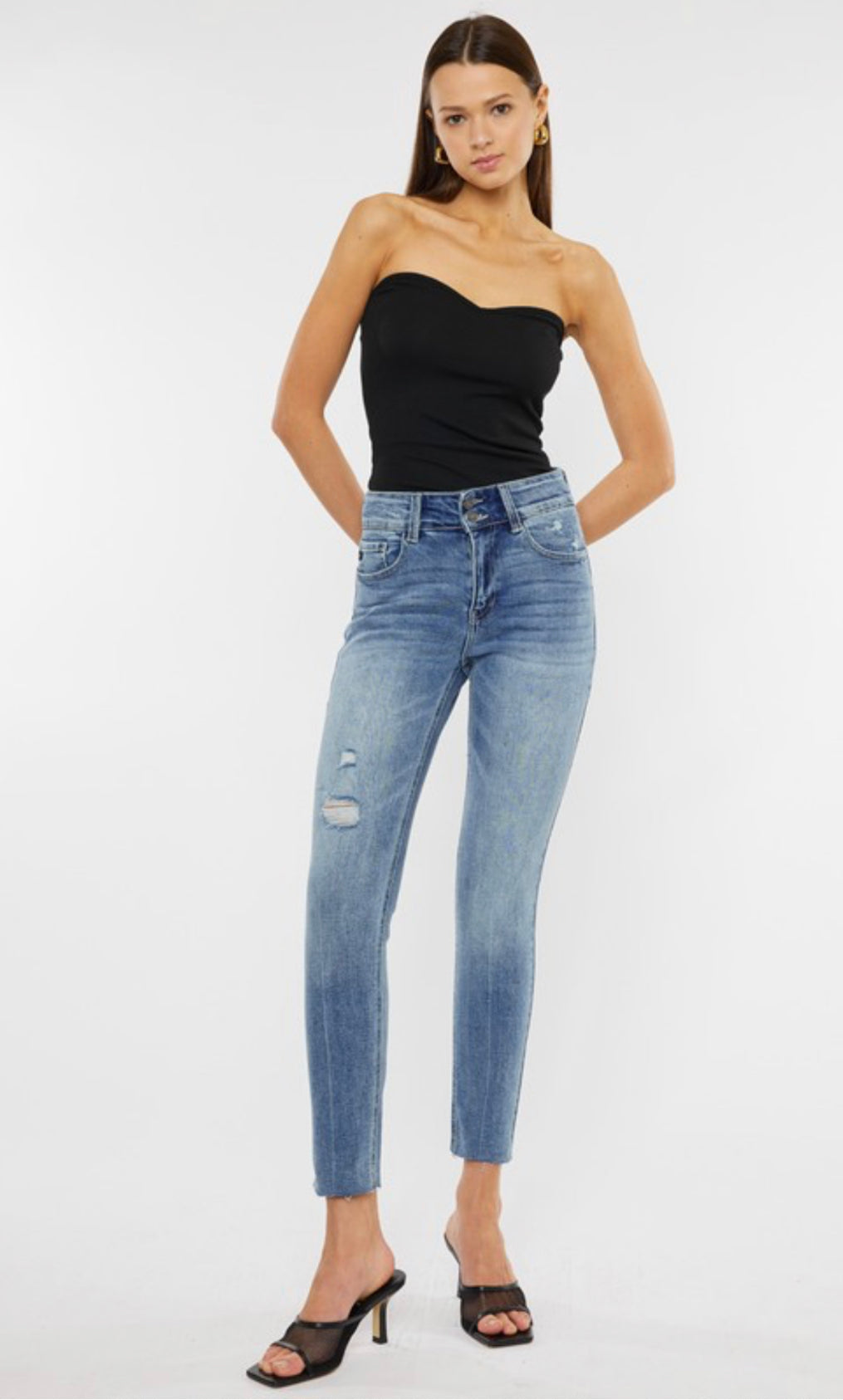 Catherine High Rise Double Button Jeans